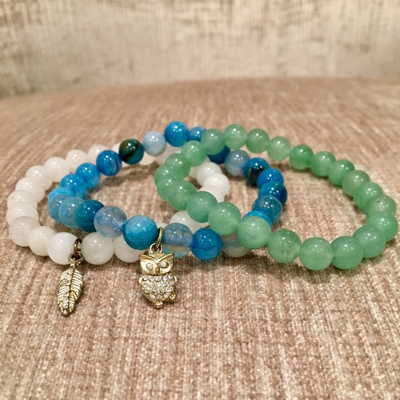Jewelry - 🦋 Natural Stone Stretch Bracelets (3 pack)